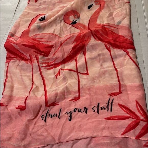 kate spade Pink Flamingo Print Lightweight Scarf - Picture 9 of 10